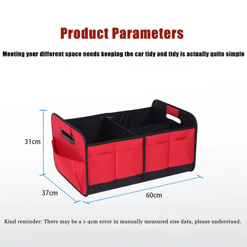 

Spacious Foldable Car Trunk Organizer - Durable Oxford Cloth, Easy-Clean Storage Box for Road Trips & Daily Use