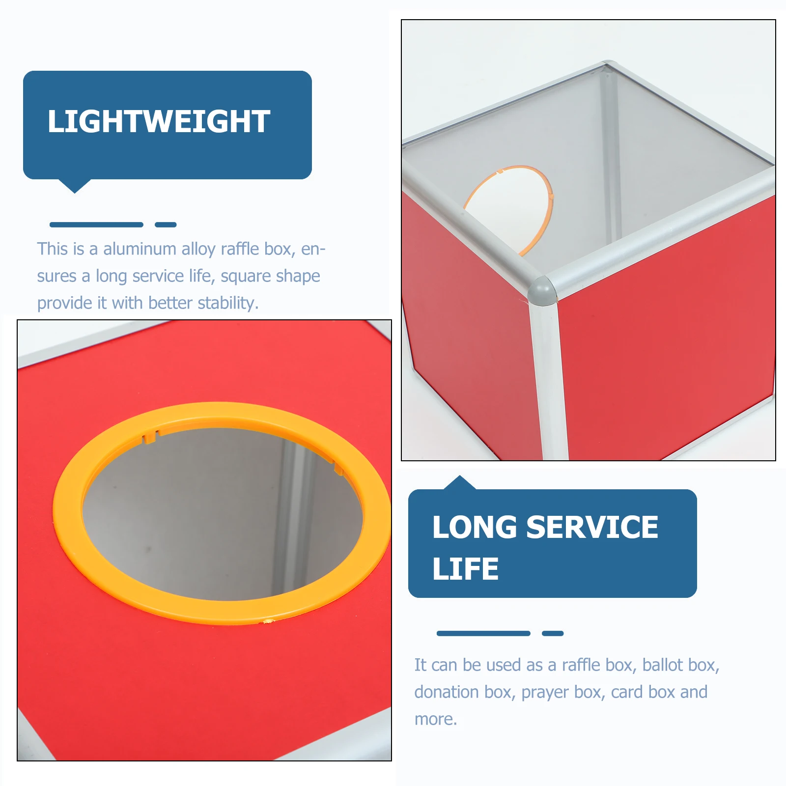 Raffle Prize Box Birthday Storage Tickets Ballot Gift Container Donation Metal Lottery Suggestion Voting Promotional