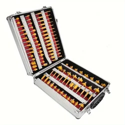 Precision Woodworking Router Bit Set - 100 Pieces, Multi-Purpose Carbide, 1/4 Handle, Easy to Hold, For Fine Milling and Carving