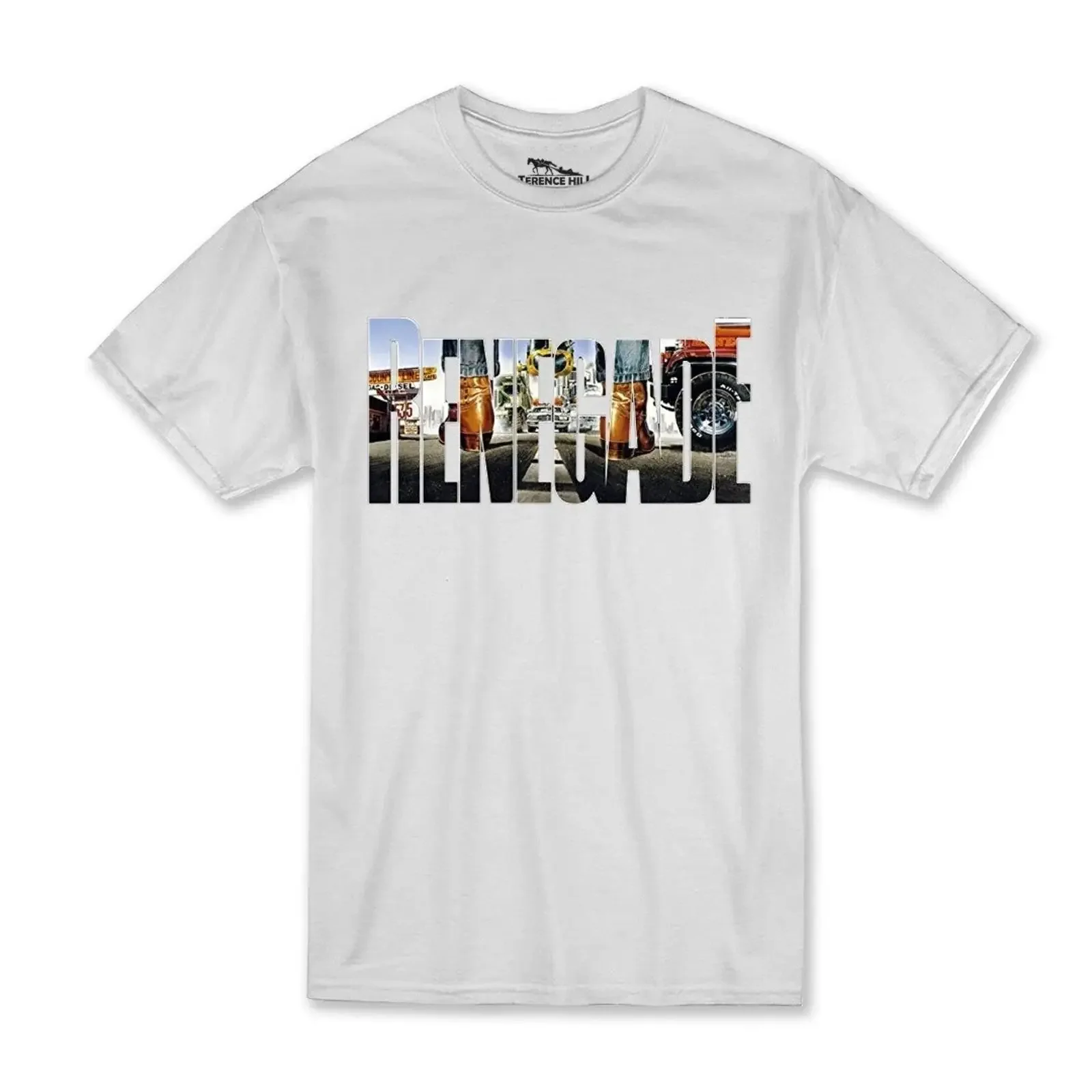 T Shirt Renegade Style weiss Terence Hill Renato Casaro Edition vintage Washed Casual streetwear Stretched Comfortable graphic