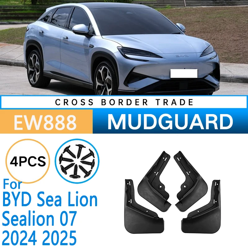 Piezas de automóvil para BYD Sea Lion Sealion 07 2024 2025 guardabarros de coche revestimiento de barro aletas protector contra salpicaduras accesorios exteriores de coche