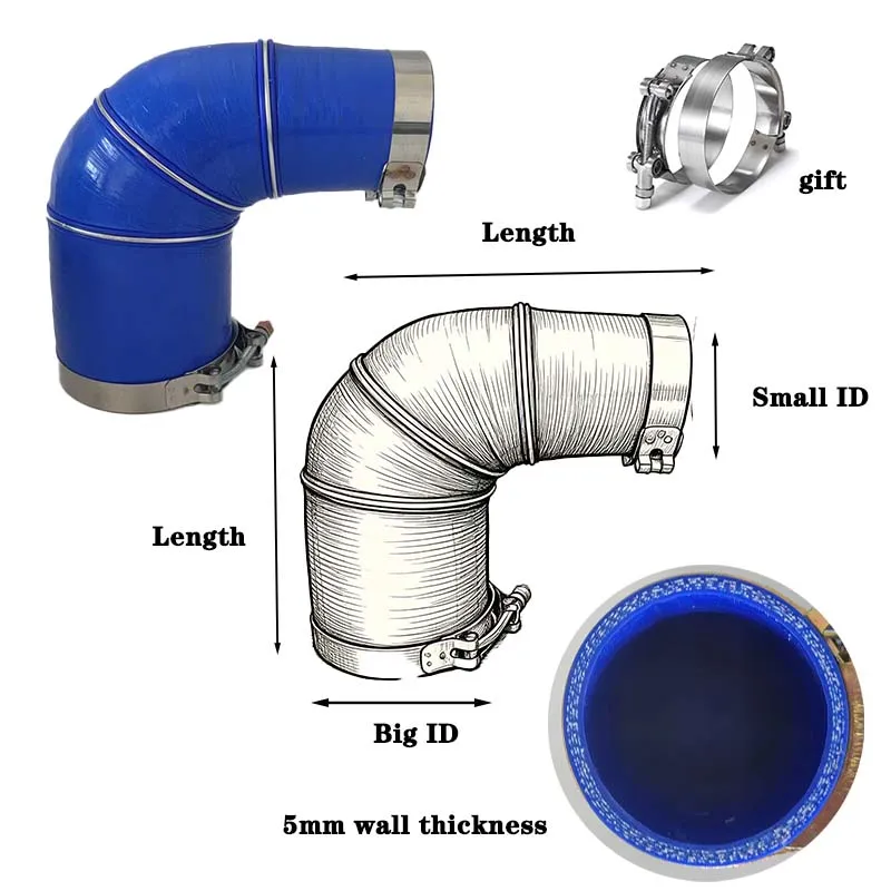 90 Degree Elbow Car Silicone Hose Variable Diameter Silicone Flexible Hose Intake Pipe Coolant Tube Car Intercooler tube