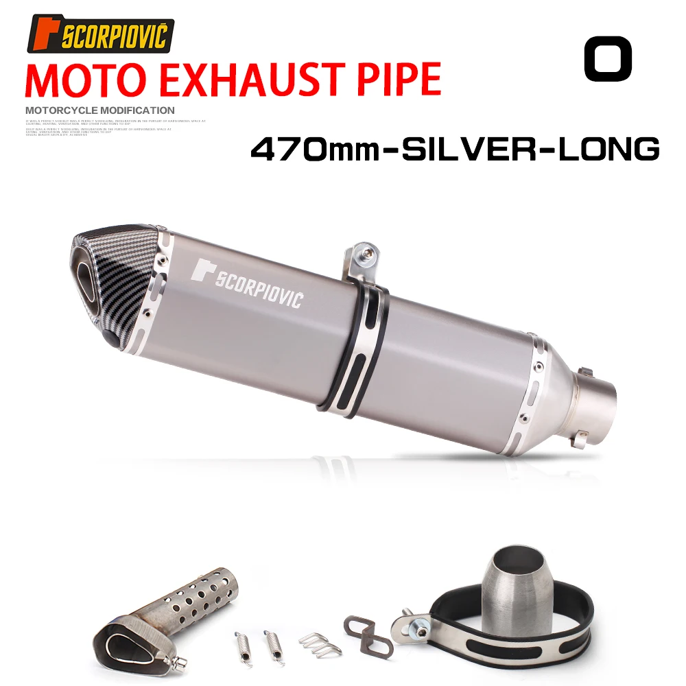 

51mm Motorcycle Exhaust Muffler Modified DB killer For CBR650 R7 ADV350 Z900 AK550 GSX1300R X-ADV750 R3 Z400 R1 470MM