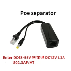 Répartiteur de câble adaptateur de connecteurs POE, alimentation d'injecteur, alimentation pour Huawei, Hikvision, alimentation Ethernet, camée IP, 48V à 12V