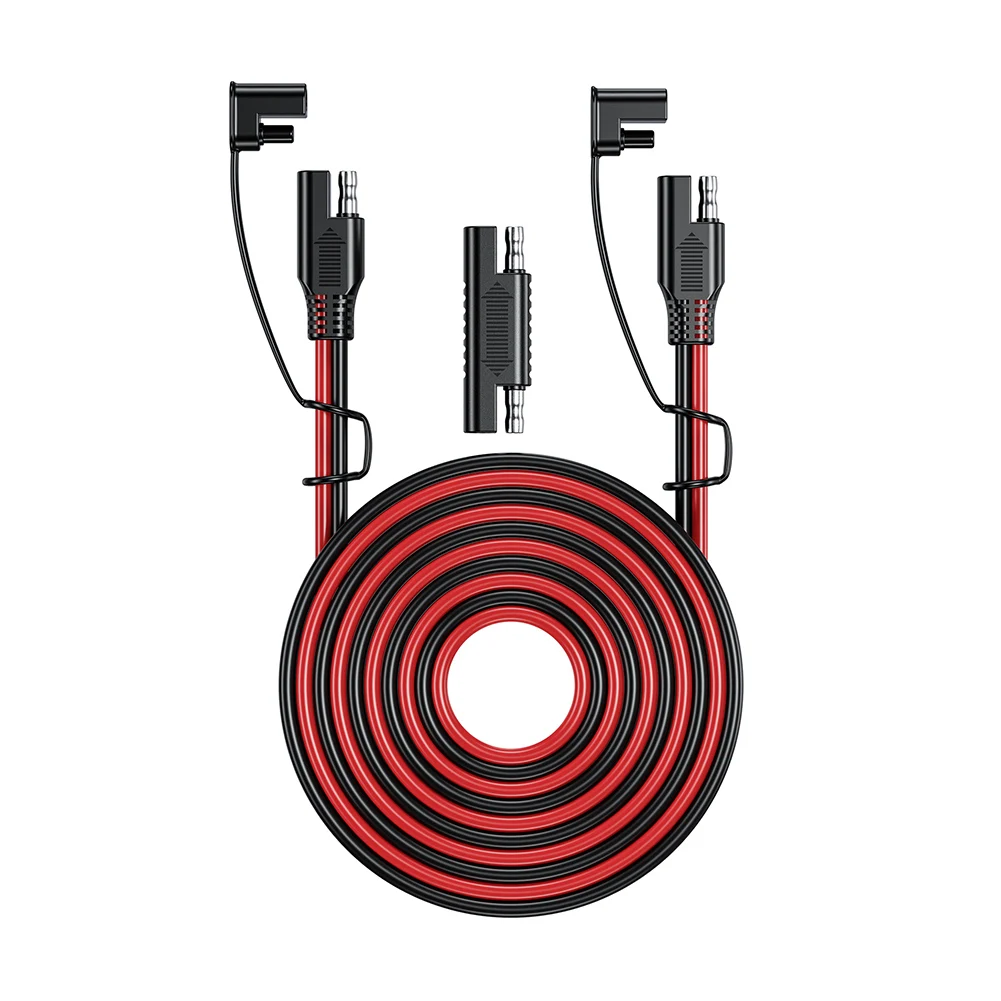 Câble de charge de batterie SAE à SAE, 12V-36V, prise solaire, 16AWG, rallonge de voiture, étanche, câble d'alimentation de véhicule solaire