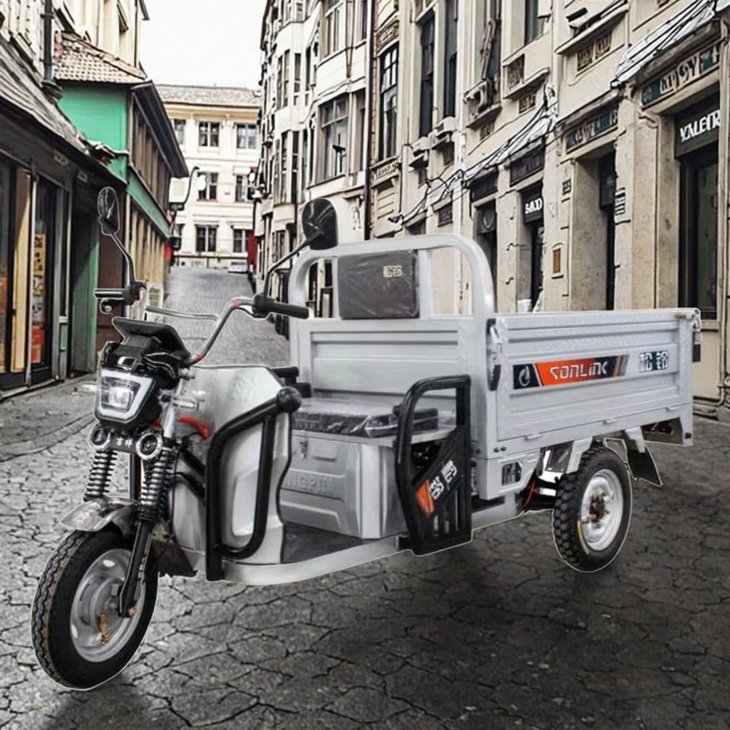 

Factory Outlet Heavy Duty 1200W Electric Cargo Tricycle Open Body with LCD Display Steel Material 400kg Payload 11-20km/h Speed