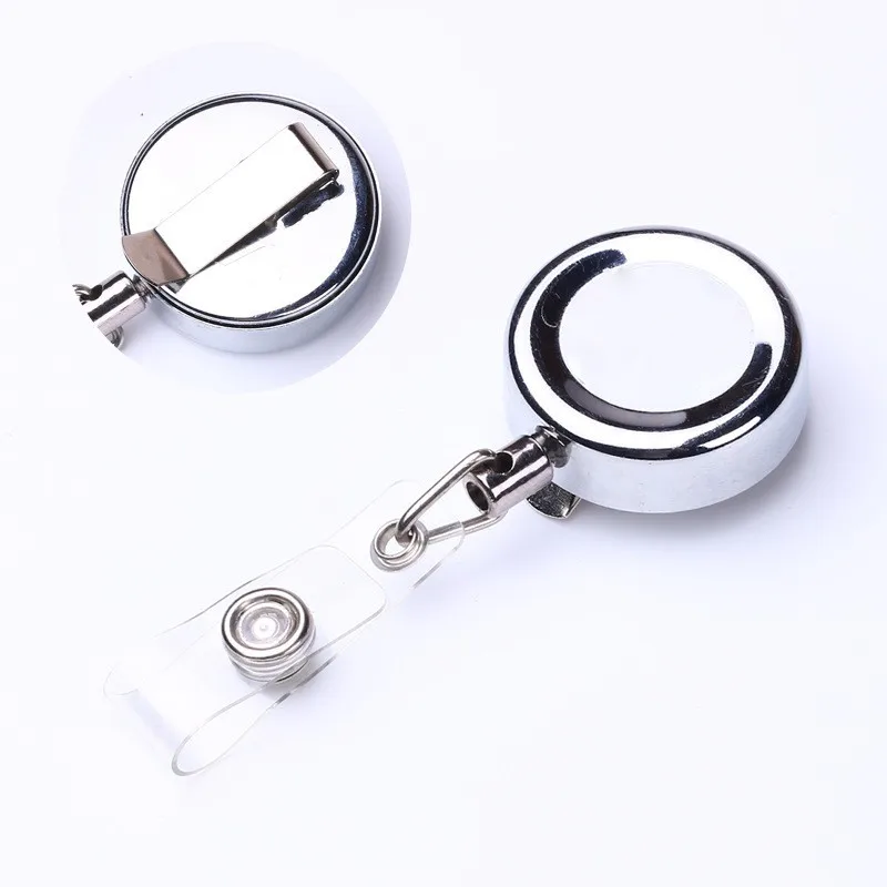 Retractable Badge Reel Keychain Outdoor Anti-Lost Device Retractor Office Accessories Badge Holder Nurse Id Card Metal Holder