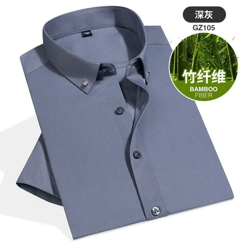 

Summer Men's Casual Short-sleeved Shirt Anti-wrinkle Easy Care Thin Shirt