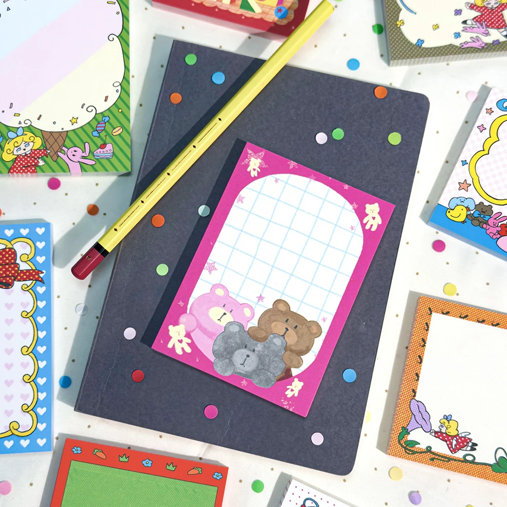 50 sheets Magical Girl Notepad, Japanese Style Hand Drawn Pattern, Handmade Tent Collage Decoration Material, Student Memo