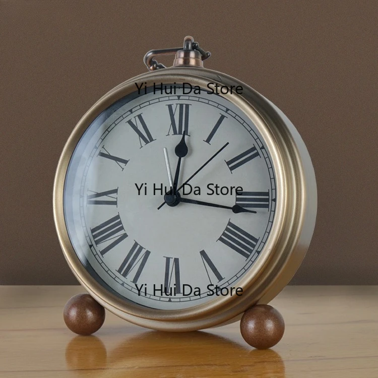 

Ретро-будильник из кованого железа, американские креативные электронные часы, простые светящиеся часы для дома, персонализированные бесшумные часы для студентов.