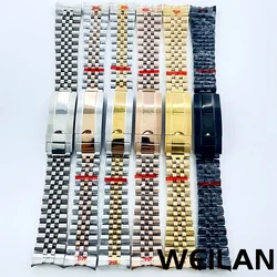 20mm Watch Band For NH35 Submariner Case 904L Stainless Steel Watch Strap Glide Lock Buckle For Silver Bracelet