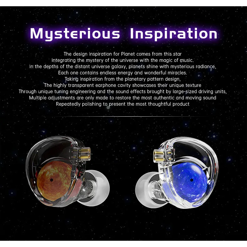 سماعات ND Planet 12 مم ذات محرك ديناميكي مطلي بالبريليوم Hi-Fi IEMs مع كابل نحاسي خالي من الأكسجين اتصال متعدد الاستخدامات