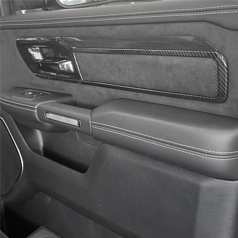 

H5-1Set Car Inner Door Handle Bowl Panel Frame Cover Trims For Dodge RAM 1500 TRX T-REX 2023- Interior Decoration Accessories