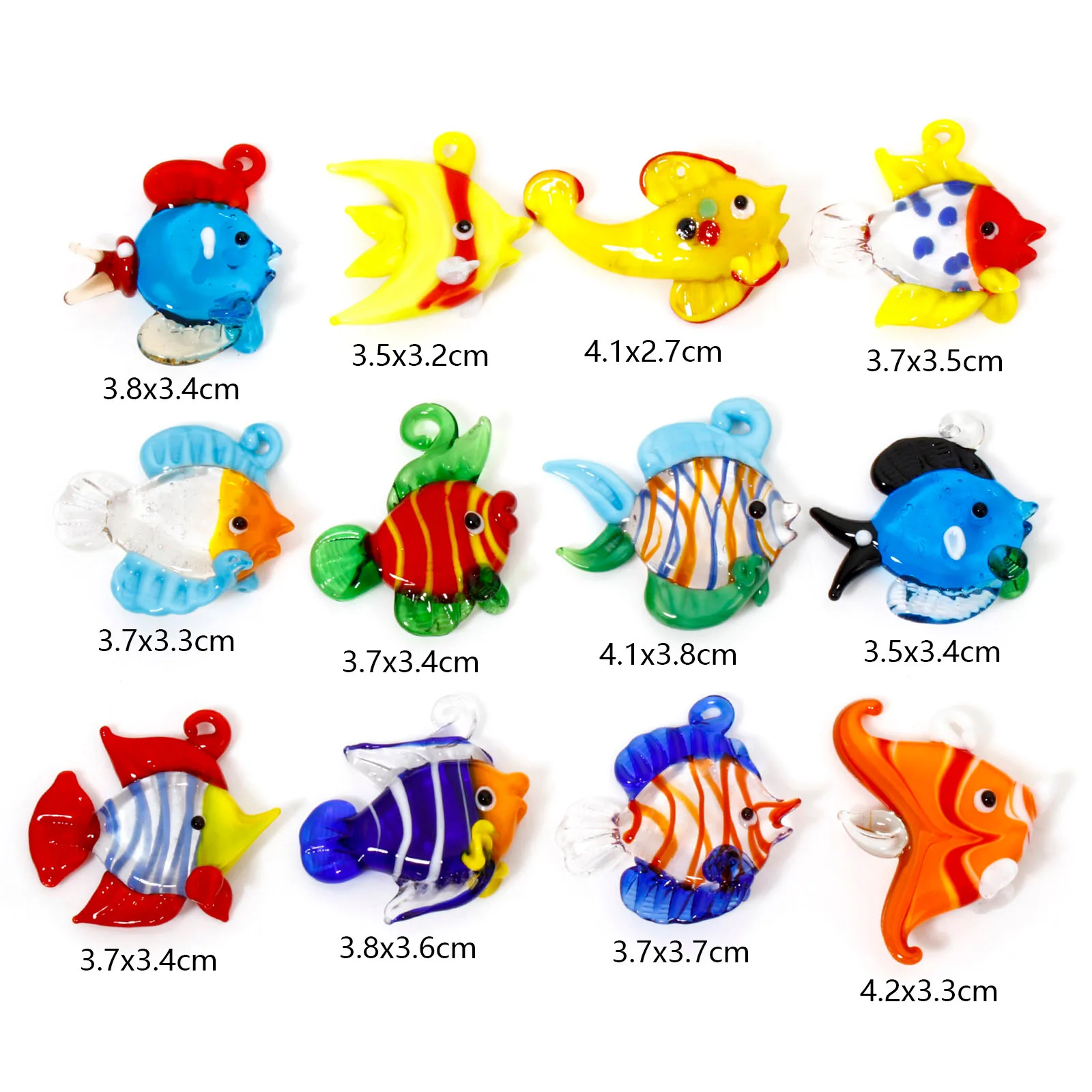 DoreenBeads 1PCs 3D Lampwork Charms For Jewelry Making Tropical Fish Tiny Statue Ornaments Aquarium Decor DIY Necklace Pendant