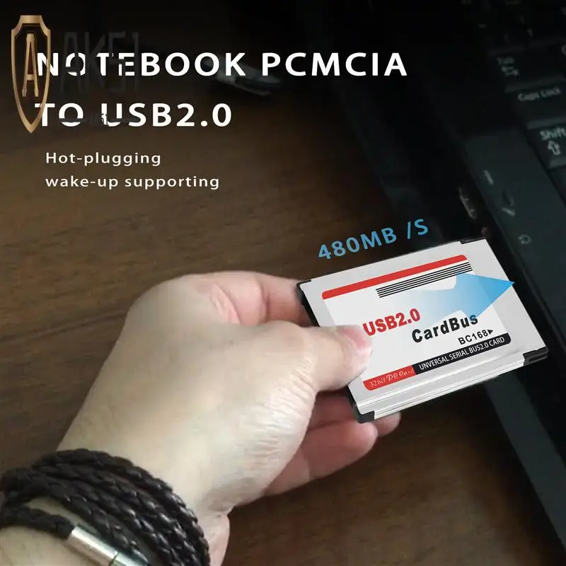 

AK51-PCMCIA To USB 2.0 Cardbus Dual 2 Port 480M Card Adapter For Laptop PC Computer
