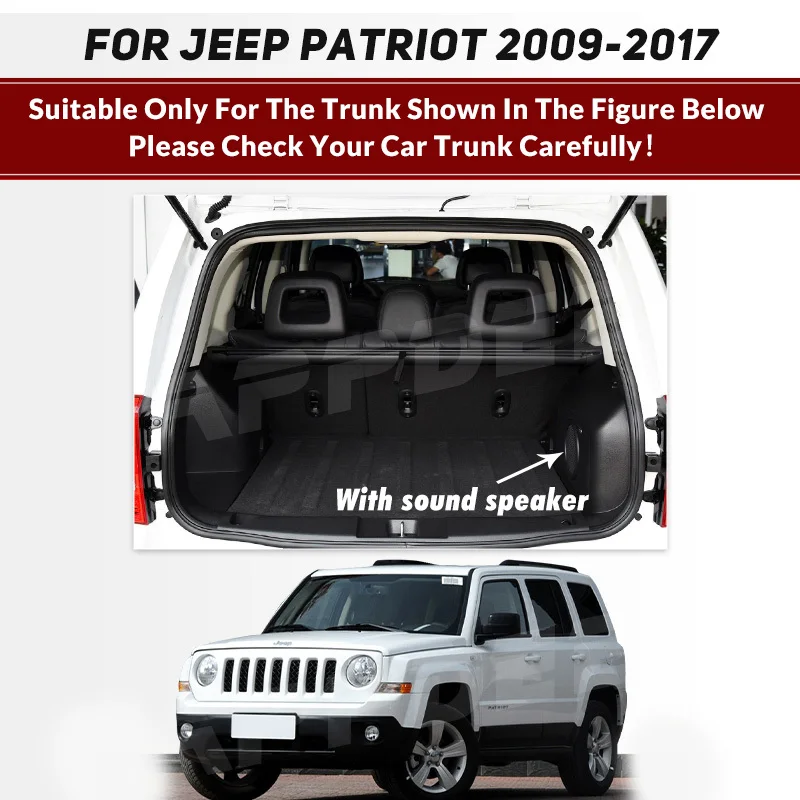 Auto Full Coverage Trunk Mat For JEEP Patriot 5-Seat 2009-2017 16 15 14 13 12 11 10 Car Cover Pad Interior Protector Accessories