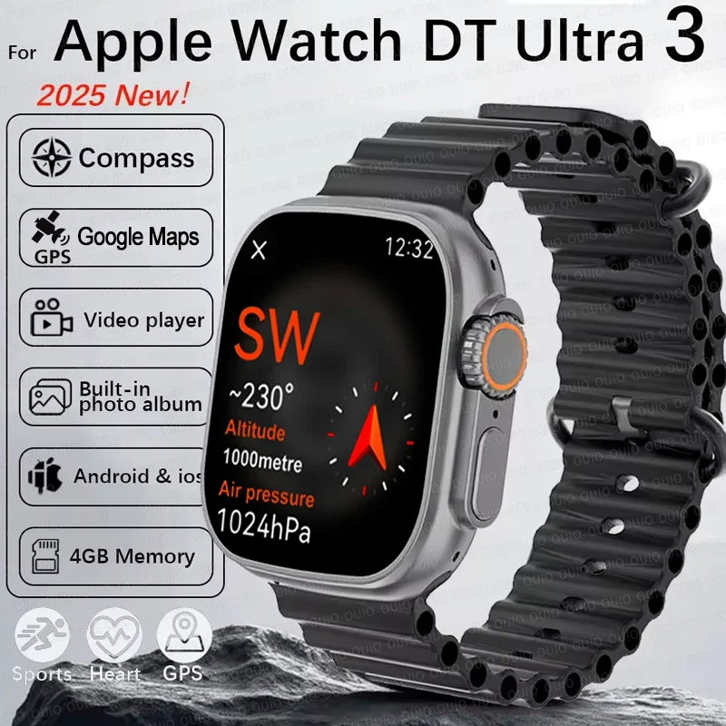 

2025 New 32GB Memory Smart Watch Men and Women GPS NFC Bluetooth Call Music Playback Wireless Charging Sport Fitness Smart Watch