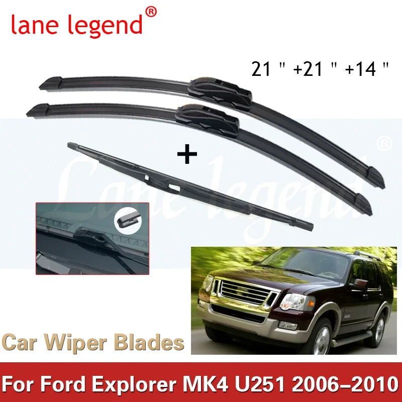 Wiper Blades For Ford Explorer MK4 U251 2006 2007 2008 2009 2010 Front Rear Windshield Windscreen Window Accessories Switch Pipe