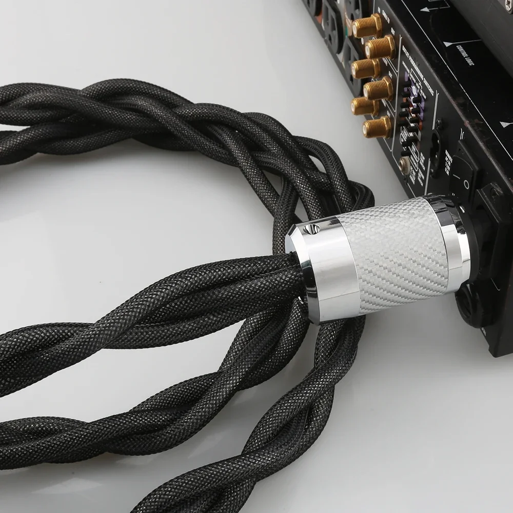 

5N OCC 99,9997% одиночный серебристый аудиофильский аудиоусилитель, фильтр ЦАП, Hi-Fi, кабель питания, ЕС, США, вилка из углеродного волокна с родиевым покрытием