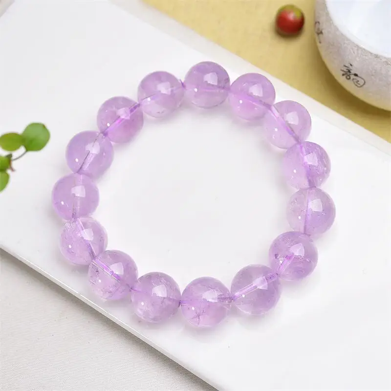 

14MM Natural Amethyst Bead Bracelet Healing Jewelry Stretch Bangle Children Birthday Holiday Gift 1PCS