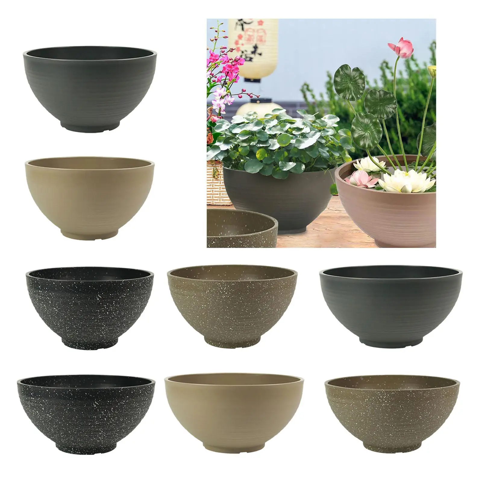 Garden Large-capacity Bowl Planter Featuring Water Lily Flower Plastic Pot, Ideal for Floating Plants in Garden Or Home Balcony view 4