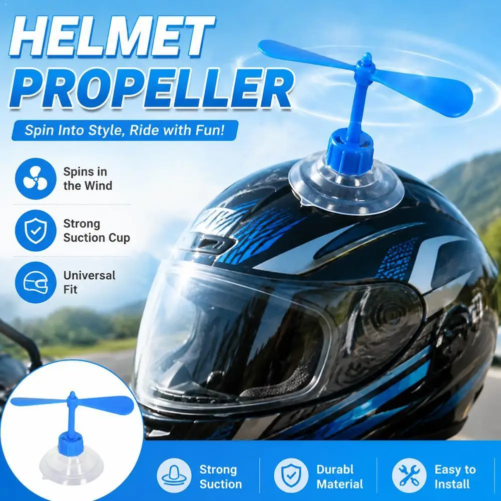Suction Cup Propeller For Motorcycle Helmet Wind Driven Rotatable Windmill Cute Helmet Decoration Sucker Accessories