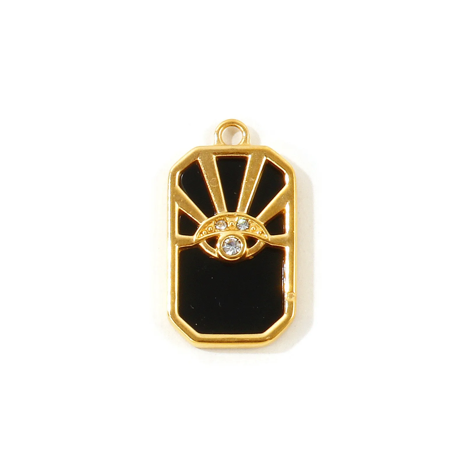 2 Stück Natürliche Muschelanhänger Runder Stern Klarer Strass Augen des Gottes 18K Vergoldet 304 Edelstahl Anhänger für DIY Halskette – Detail 9