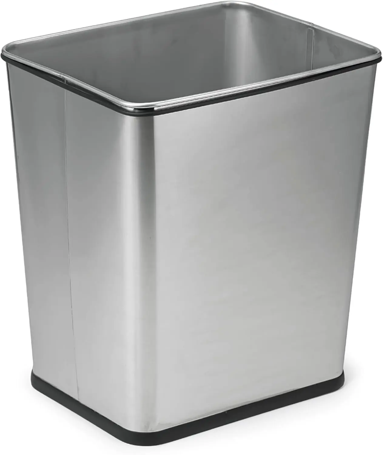 

7-Gallon Under-Sink Trash Can with Non-Skid Rubber Base, Brushed Stainless Steel Finish, 13.5x11x15.25 Inches