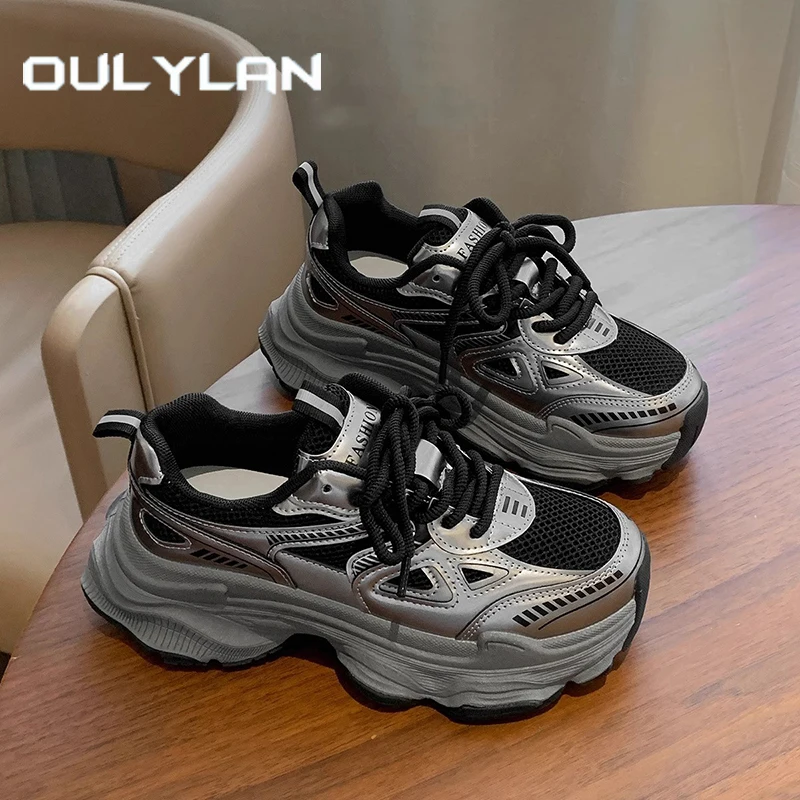 

Oulylan модная спортивная обувь на толстой подошве, женские повседневные кроссовки на шнуровке, весенние дышащие противоскользящие кроссовки 35–40