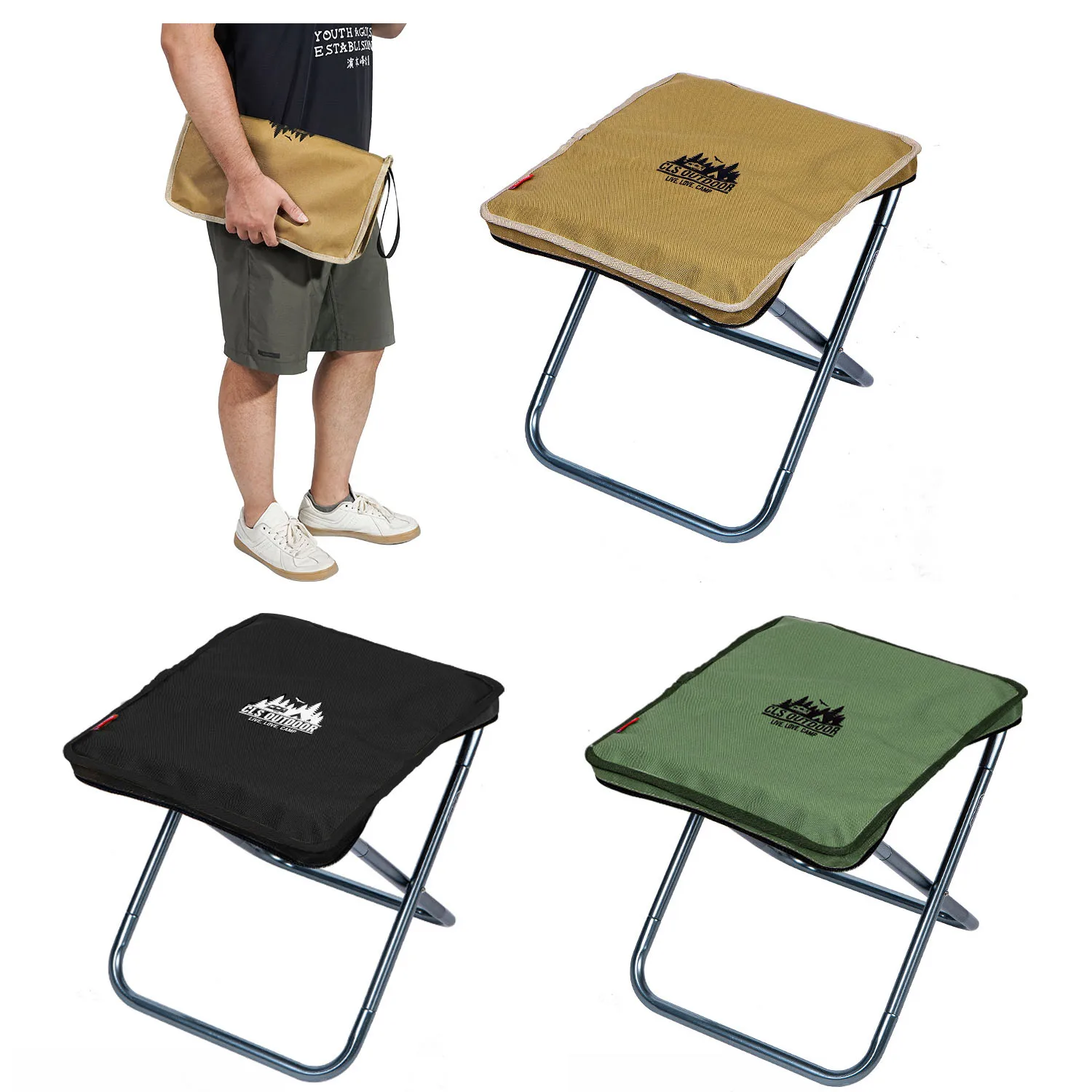 

Outdoor Camping Chair Folding Stool Storage Chair Fishing Hiking Beach Travel Picnic Chair Collapsible Foot Stool Seat Tool