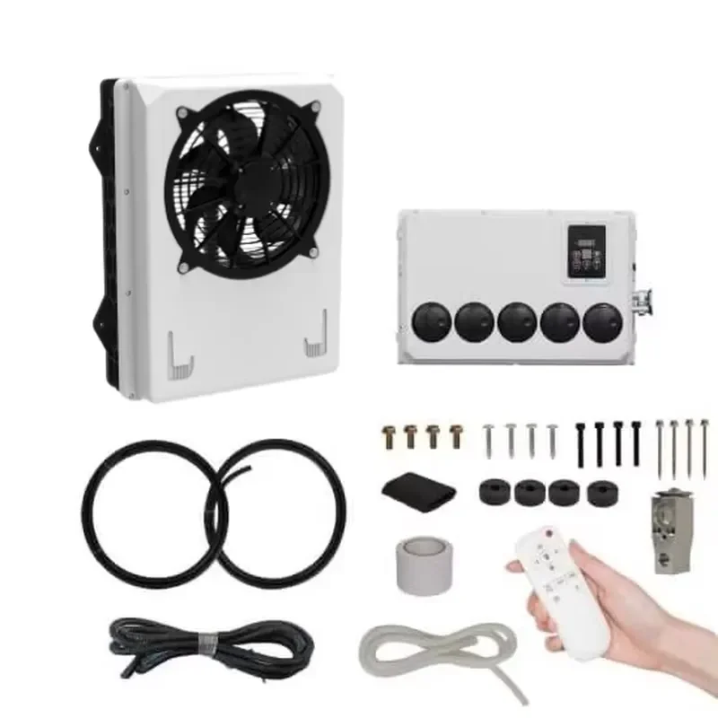 12V 24V Universal Electric Air Conditioning Compressor for Vehicle Truck Cab RV Caravan Parking AC System 6
