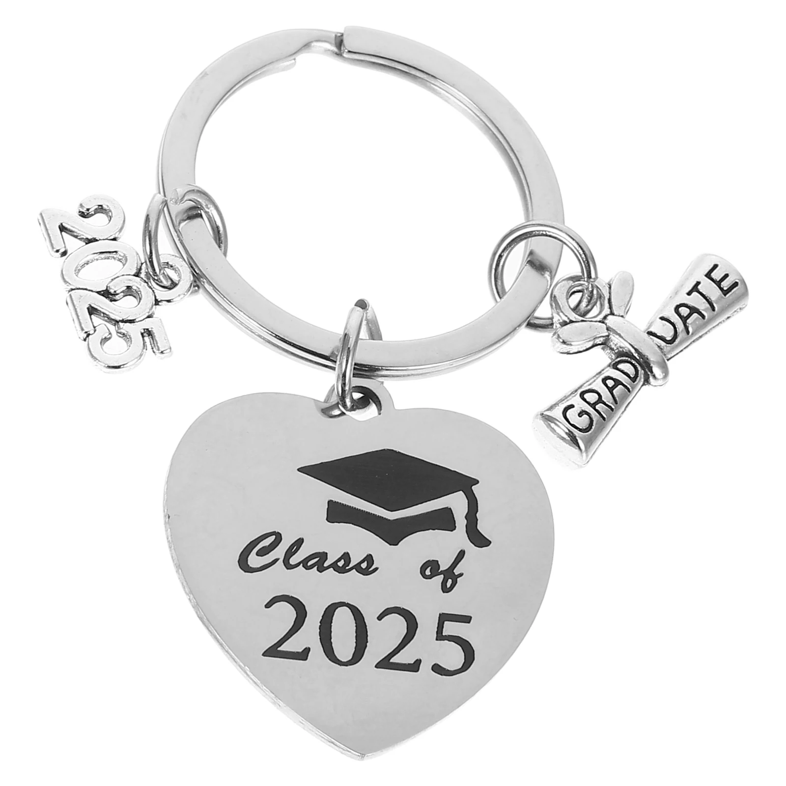 

2025 Graduation Season Keychain Bachelor Stainless Steel Bag Pendant Backpack to School Present Student Car