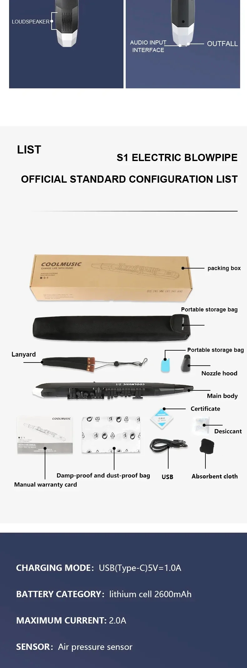 Mini  Digital Electronic Wind Instrument With Detachable Mouthpiece PorElectronic Wind Music Performance