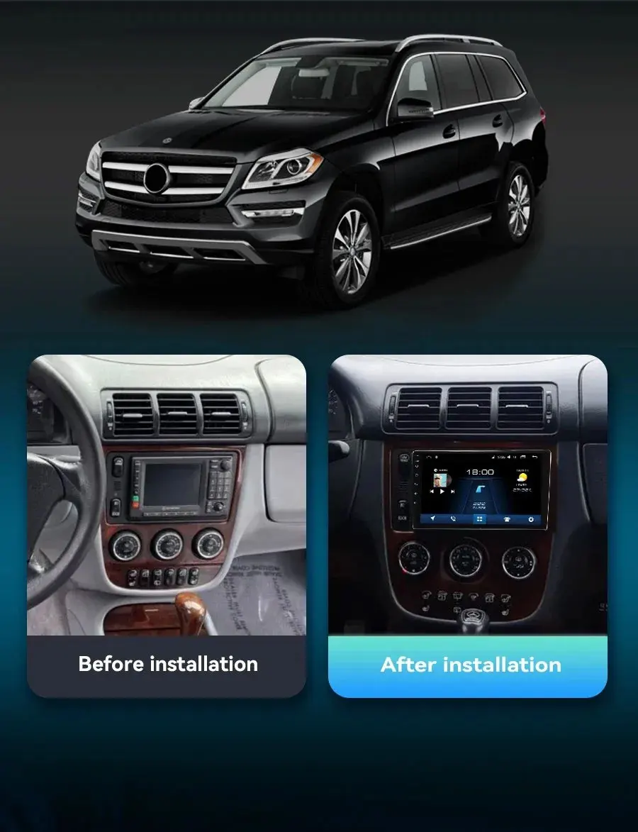 Android 16 For Benz M-Class W163 ML320 2003- 2005 2K QLED Android Car Radio Multimedia Video Player GPS stereo CarPlay Head Unit