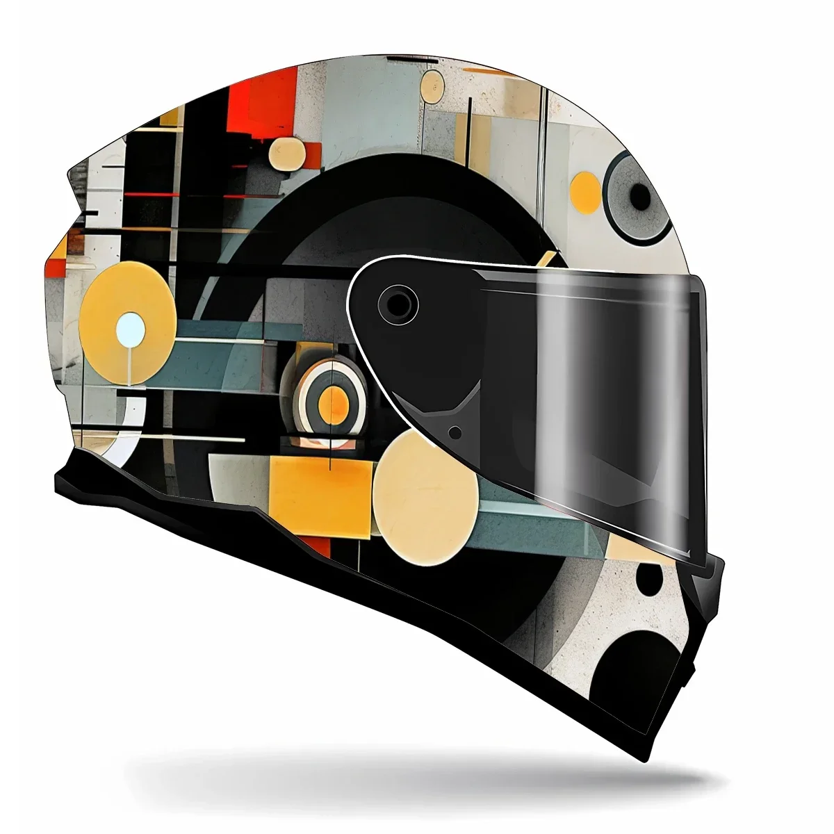 Abstract Geometric vintage Shape Full Helmet Wrap Sticker Motorcycle Helmet Racing Graphic Decal Vinyl Wrap Helmet Decor Sticker
