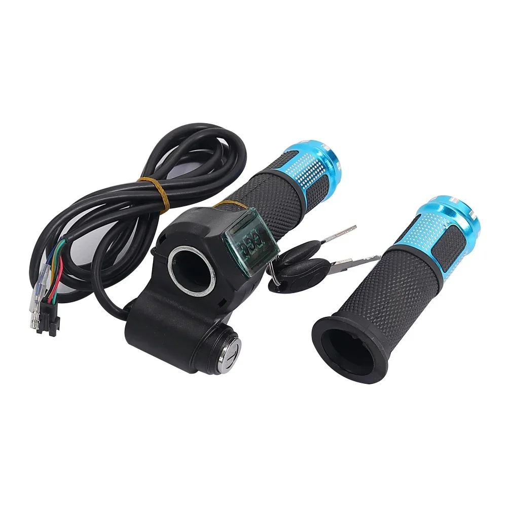 12V-90V Twist Throttle Accelerator with Led Digital Display Indicator Key Switch for Electric Bike Scooter Electric Throttle