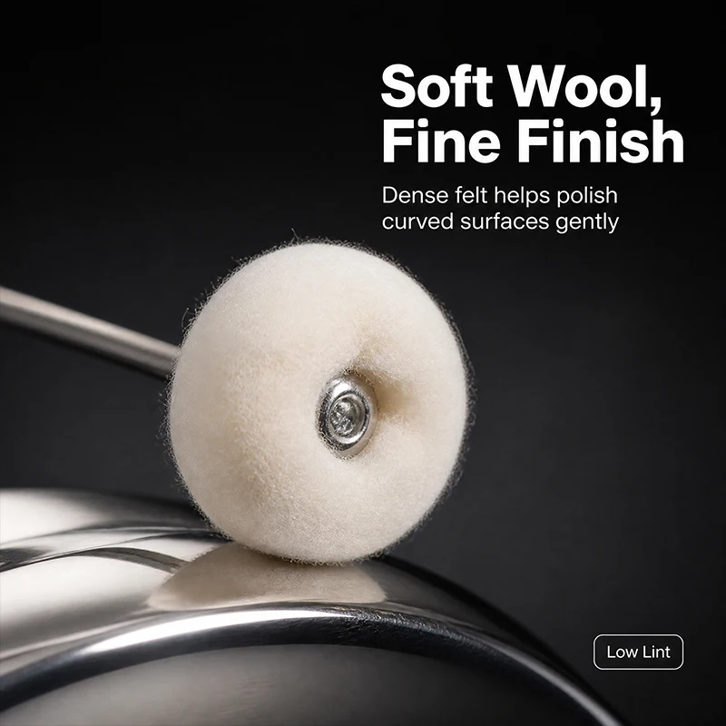 5/10pcs Dental Polishing Brush 3mm Shank Mounted Soft Wool Fine Cotton Polishing Buffing Wheel For Polishing Kit Or Mini Drill