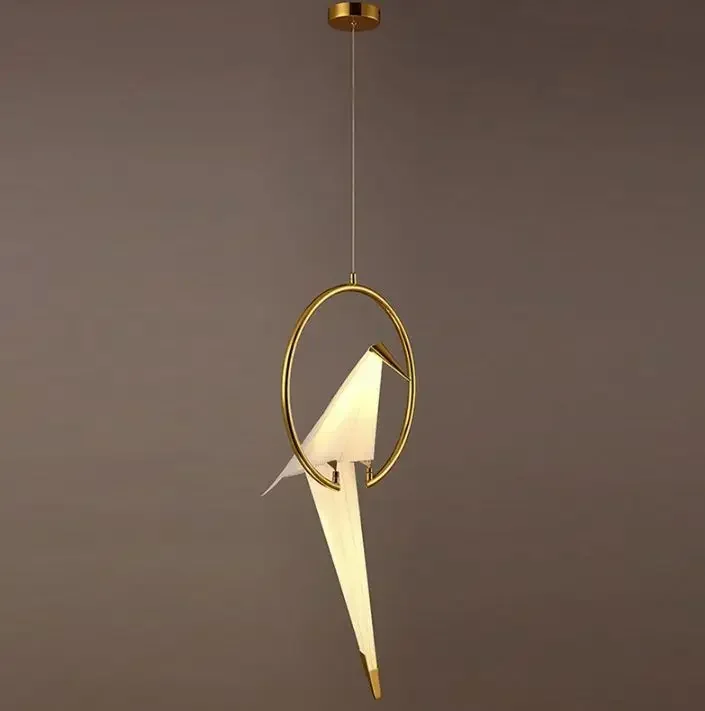 Modern Thousand Paper Crane Shape LED Guest Restaurant Chandelier Paper Folding Bird Bedroom Creative Personality Fashion Lamp