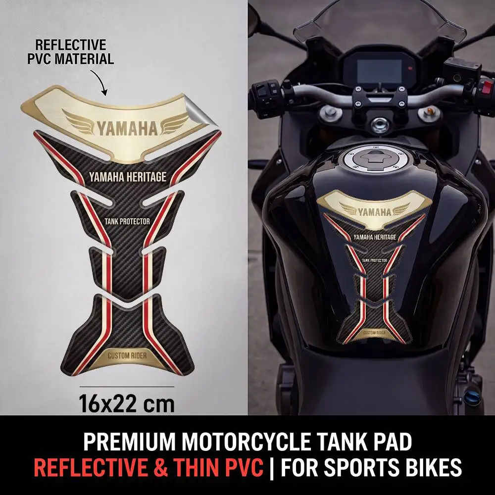 FOR YAMAHA Motorcycle PVC Tank Pad Tank Cap Protector Racing Sticker Universal