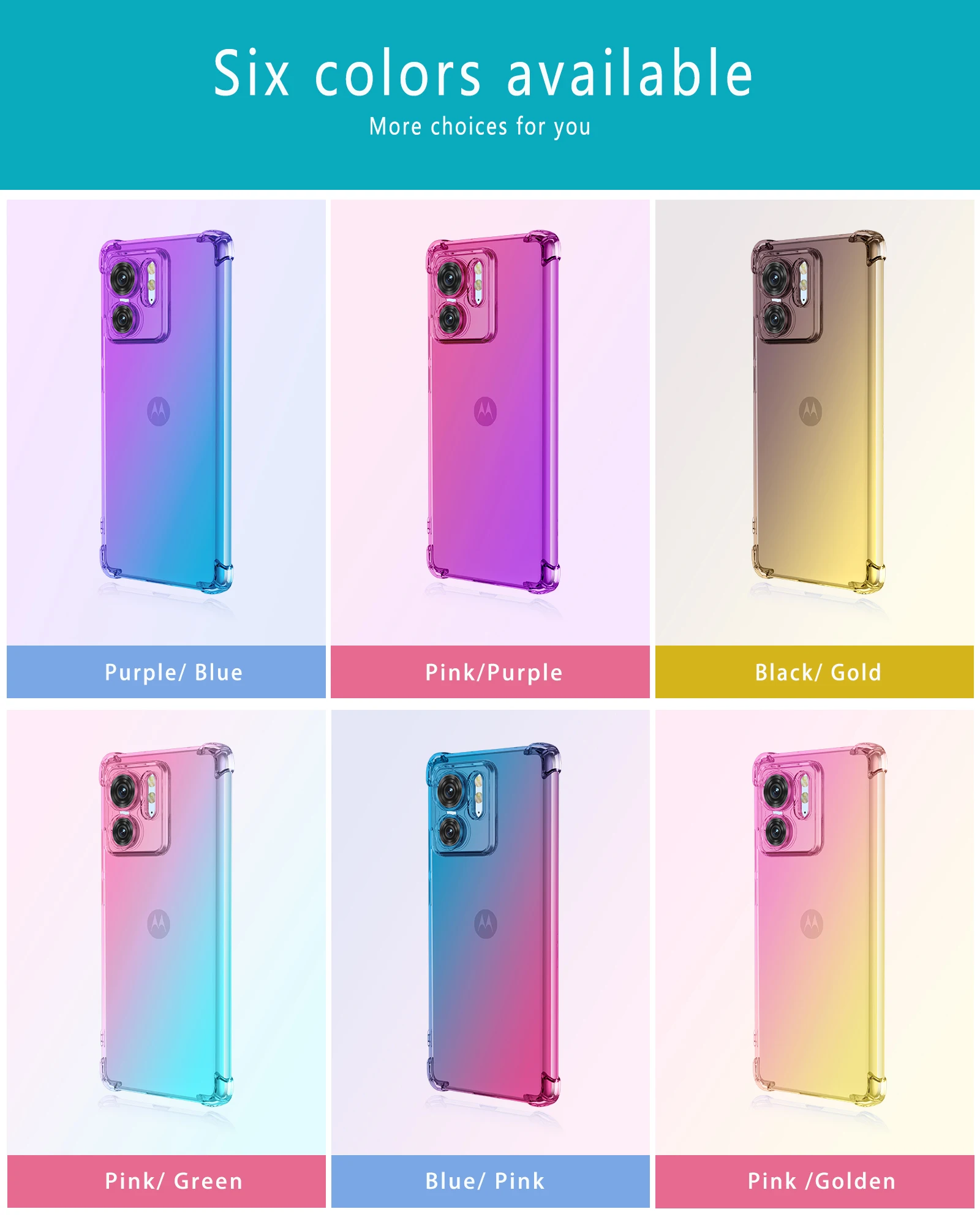 Phone Case For Moto Edge 40 / Edge 40 Pro / Edge 40 Neo Clear Cute Gradient Slim Anti Scratch Flexible TPU Shockproof Cover