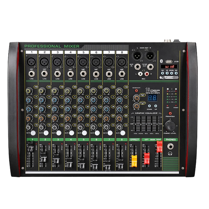 Factory 8 Channel USB Sound-craft Audio Mixer Console Digital For Stage