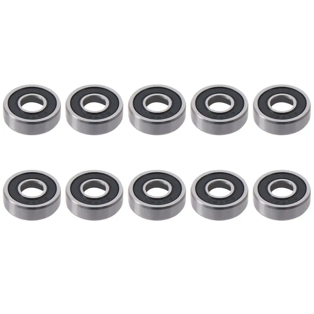 10pcs 7mm x 19mm x 6mm Deep Groove Ball Bearing Carbon Steel 607-2RS Double Sealed Bearings Single-row Pre-lubricated