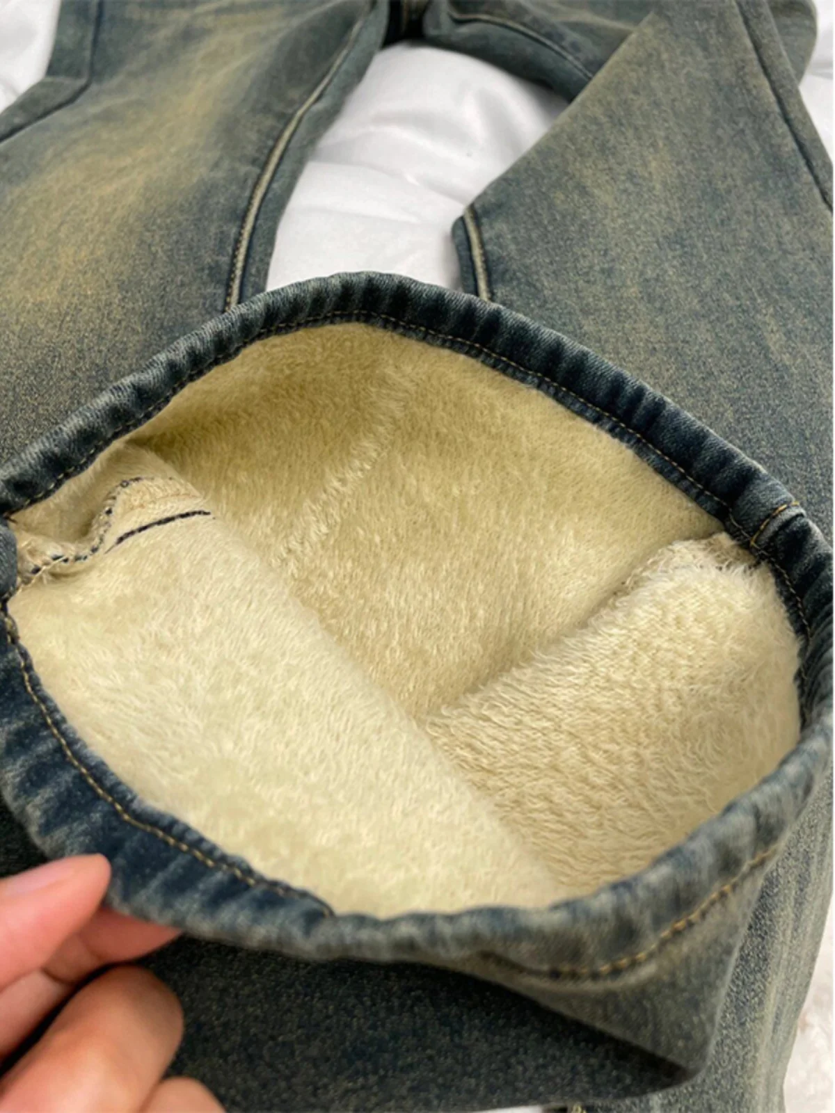 ارتفاع الخصر Fce اصطف جرس بوت الجينز المرأة الرجعية الأمريكية Sle حجم كبير التخسيس الدينيم السراويل الخريف وصول جديد #2