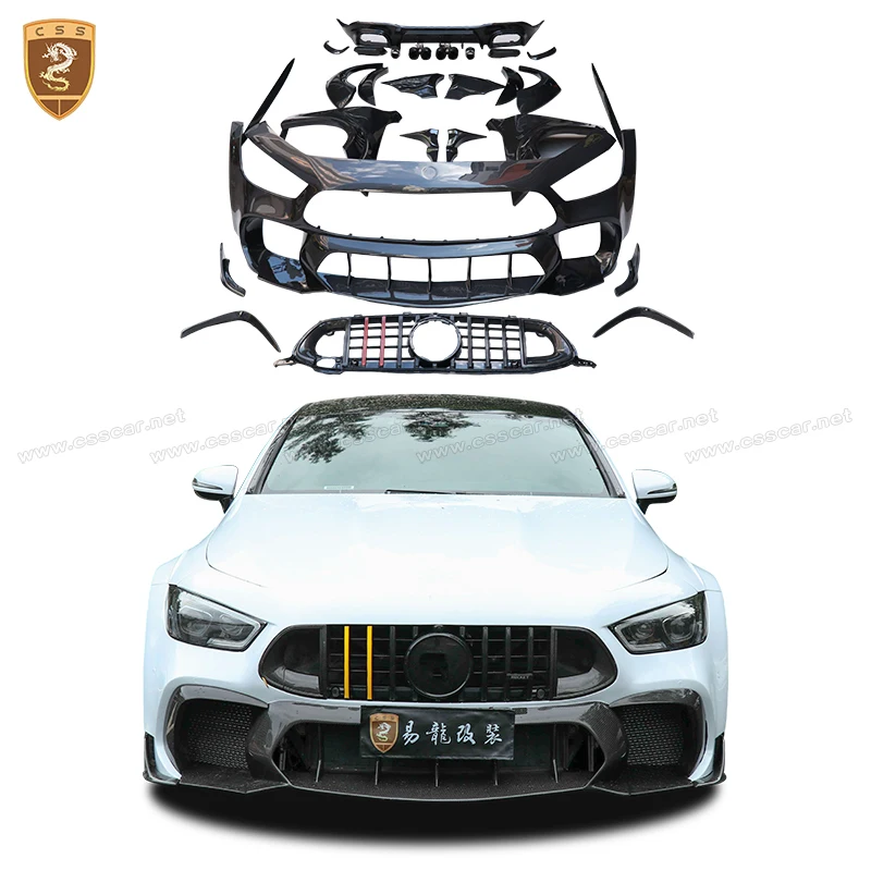 Car Front Side Fenders Flarer Vent Trim For Benz GT43 GT50 GT53 GT63 BB-RT900 Style Exterior Center Moulding Honeycomb Grill