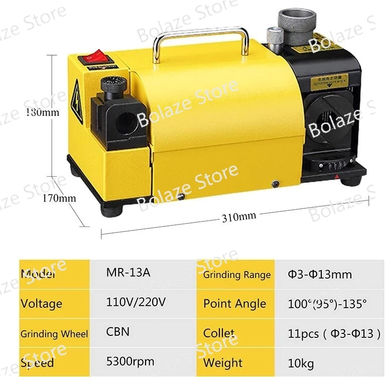 180W MRCM Drill Bit Sharpener Portable 110V/220V Grinders Brand New Universal Normal Grinding Machines MR-13A