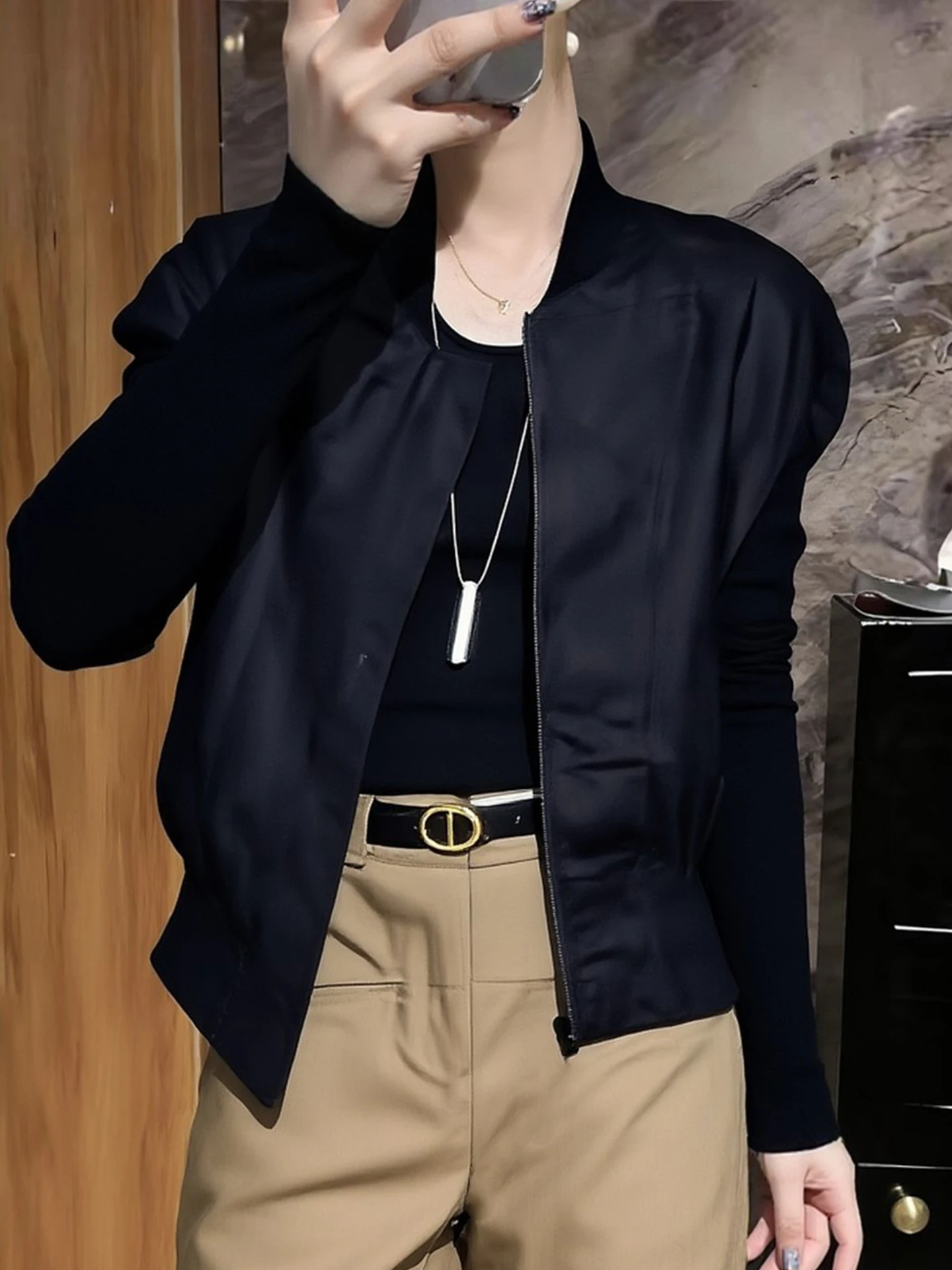 

Универсальный шелковый топ для ранней весны, женский повседневный жилет для многослойных образов, модный жилет для поездок на работу, корейская версия, прямой крой