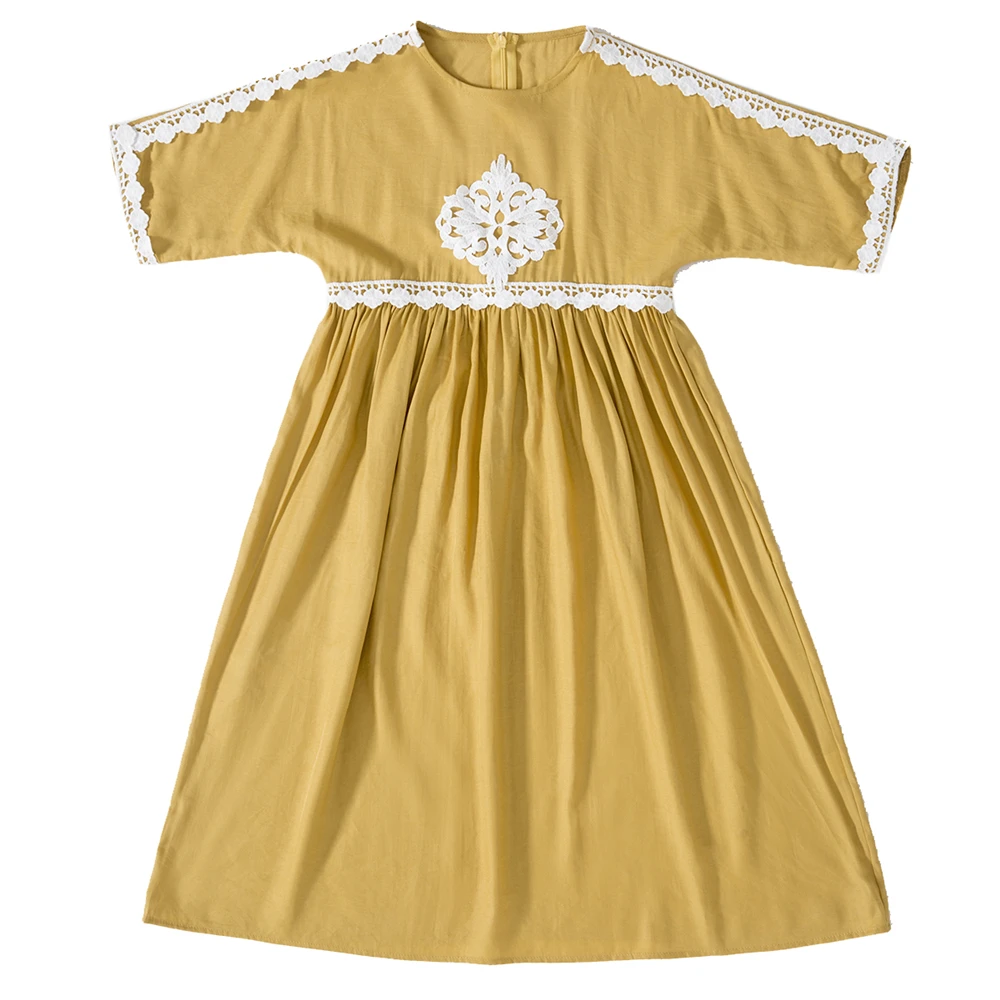 Eid Muslim Kids Girls Maxi Dress Ramadan Islamic Children Clothing Marocain Jalabiya Kaftan Dubai Turkey Abaya Arabic Robe Gown