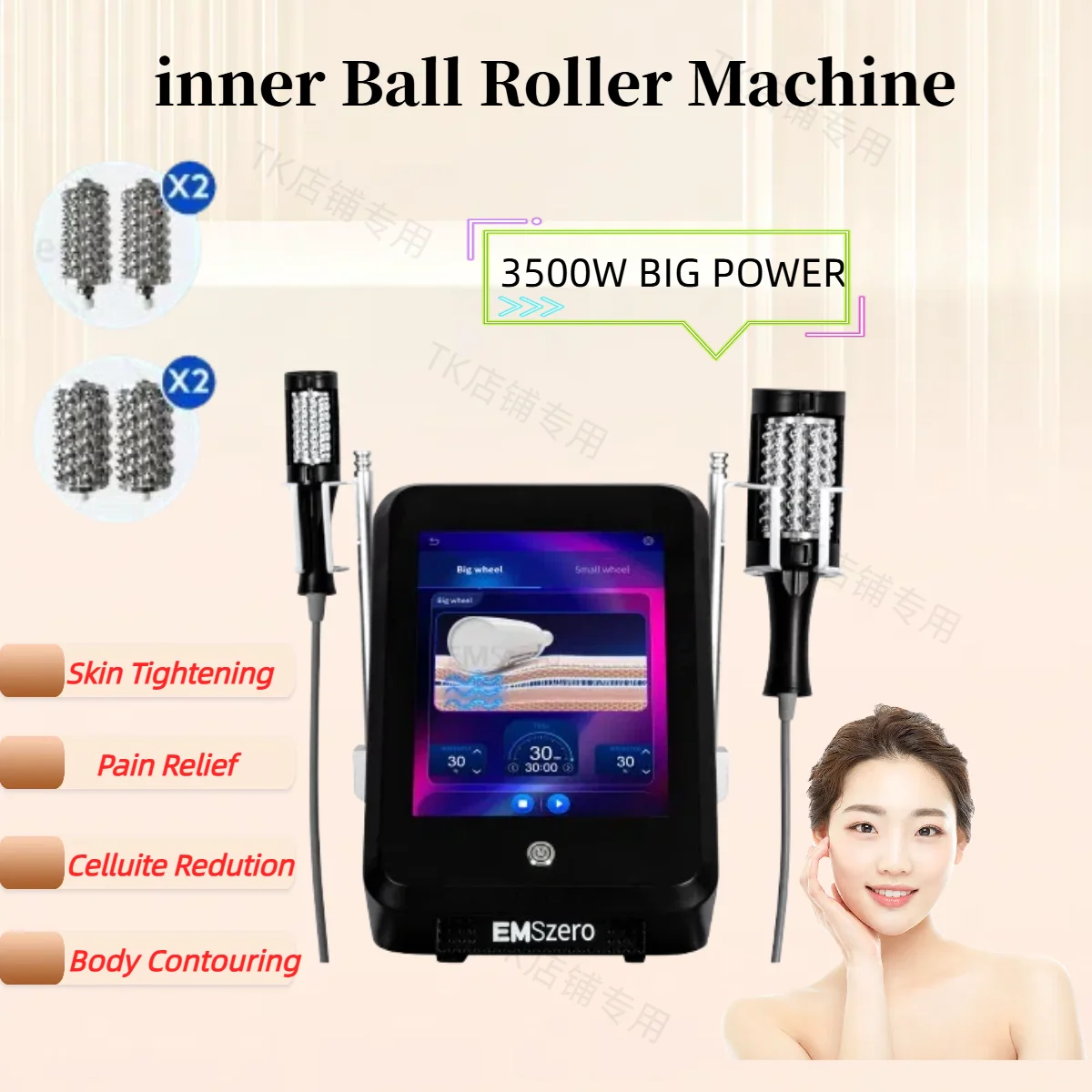 2025 Professionally Powerful Inner Ball Roller Machine Body Massage RF Fat Burning Lymphatic Drainage Instrument For Commercial