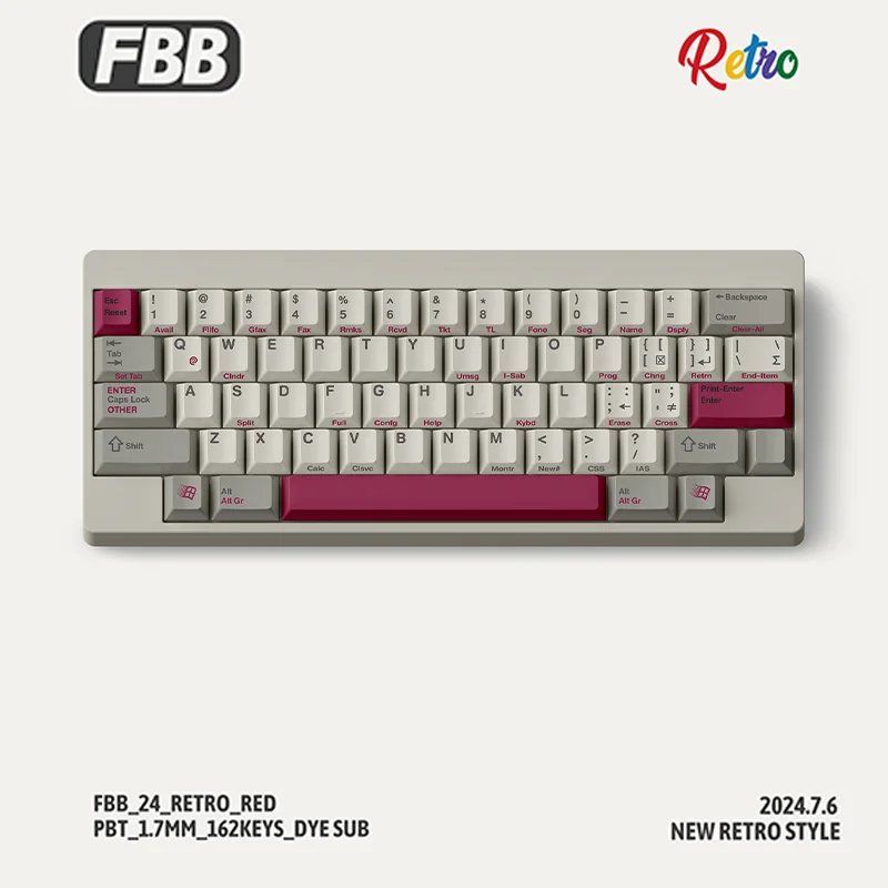 Imagem -06 - Fbb Lado Esculpido Estilo Retro Chave Caps Teclado Mecânico pc Personalizado Sublimação de Tintura Térmica Pbt Faça Você Mesmo Altura Cereja Original