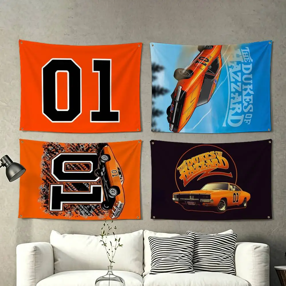 General Lee 01 Dukes Of Hazzard  Flags Wall Hanging Tapestry Outdoor Garage Room Decorative flag Background Blanket